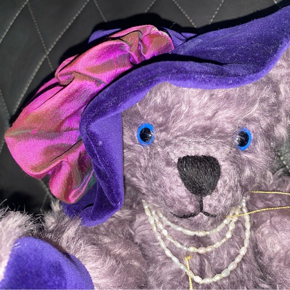 Hermann Queen Mum 168/500 Purple Mohair Bear. Limited Edition. 100th Birthday. - Picture 7 of 11